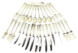 SET OF 20TH CENTURY HALLMARKED SILVER KINGS PATTERN CUTLERY SET