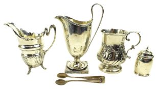 VICTORIAN & TWO EDWARD VII HALLMARKED SILVER CREAMER JUGS