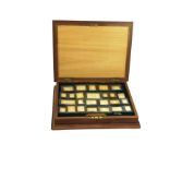 THE STAMPS OF ROYALTY - CASED SET OF TWENTY-FIVE STERLING SILVER 925 STAMPS