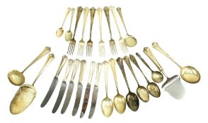 PART SET OF NORWEGIAN 830S SILVER CUTLERY BY DAVID ANDERSON