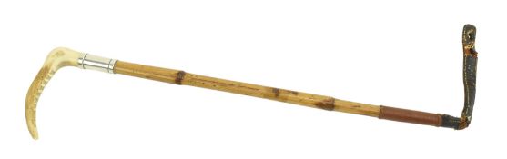 RIDING CROP WITH A HALLMARKED SILVER COLLAR EQUESTRIAN INTEREST