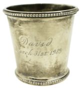 GEORGE V HALLMARKED SILVER CHRISTENING CUP / BEAKER