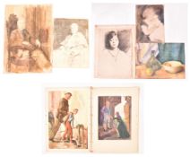 A. E. BORTHWICK (1871-1955) & MARJORIE BORTHWICK - SEVEN DRAWINGS