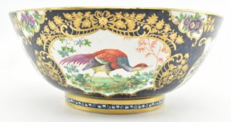 BOOTHS 19TH CENTURY HAND PAINTED PORCELAIN PUNCH BOWL