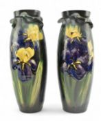 PAIR OF MID CENTURY LEMON AND CRUTE TORQUAY WARE CERAMIC VASES
