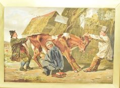 THE LAW SUIT - SATIRICAL 19TH CENTURY COLOURED ENGRAVING