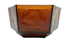SHERDLEY - EARLY 20TH CENTURY ART DECO AMBER CENTREPIECE FRUIT BOWL
