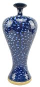 20TH CENTURY BLUE GLAZED LIGHT BLUE DOTTED PORCELAIN VASE