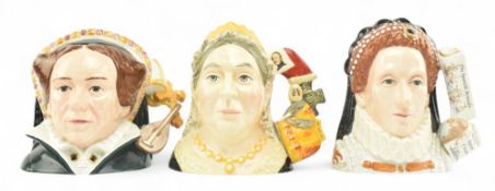 ROYAL DOULTON - THREE LIMITED EDITION CHARACTER JUGS OF BRITISH QUEENS