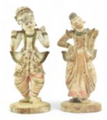 PAIR OF 20TH CENTURY INDIAN WOOD CARVED FIGURES OF A COUPLE