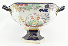 MASON'S IRONSTONE TWIN HANDLED CERAMIC FOOTED FRUIT BOWL