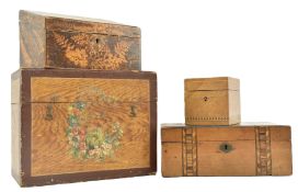 FOUR 19TH & 20TH CENTURY DESK TIDY BOXES