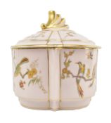 JOHANN HAVILAND - EARLY 20TH CENTURY PORCELAIN LIDDED TRINKET POT WITH GILT DESIGN