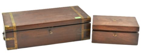TWO 19TH CENTURY VICTORIAN MAHOGANY CASED WRITING SLOPES