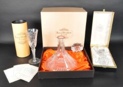 THREE LATE 20TH CENTURY CRYSTAL GLASS PIECES OF ROYAL INTEREST