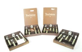 TOUCHSTONE BY DENBY - FIVE LATE 20TH CENTURY ONYX CUTLERY SETS