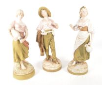 ROYAL DUX BOHEMIA - EARLY 20TH CENTURY BISQUE PORCELAIN FIGURES