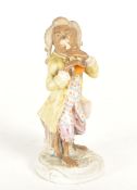 MANNER OF MEISSEN - 20TH CENTURY PORCELAIN MONKEY BAND MEMBER