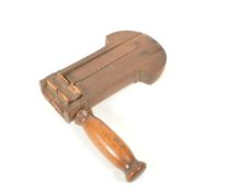 20TH CENTURY VINTAGE WOODEN FOOTBALL RATTLE CLACKER