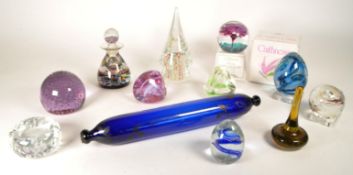 COLLECTION OF LATE 20TH CENTURY STUDIO GLASS PAPERWEIGHTS