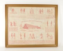 THE CRYSTAL HOUSE WHICH ALBERT BUILT - 19TH CENTURY FRAMED HANDKERCHIEF