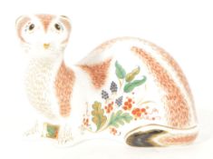 ROYAL CROWN DERBY - 2007 BONE CHINA STOAT PAPERWEIGHT FIGURE