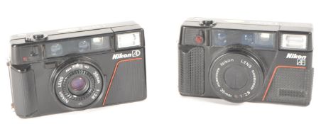 NIKON - TWO 1980S L35 AF RANGE COMPACT 35MM CAMERAS