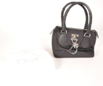 CHRISTIAN DIOR - 2008 MONOGRAM CANVAS LEATHER HAND BAG