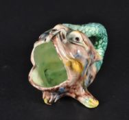 MAJOLICA 19TH CENTURY FISH SPOON WARMER
