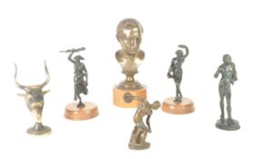 COLLECTION OF 20TH CENTURY BRASS AND BRONZE GREEK / ROMAN FIGURES