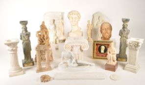 COLLECTION OF LATE 20TH CENTURY PLASTER AND RESIN GREEK FIGURES
