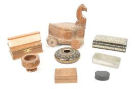 COLLECTION OF 20TH CENTURY WOODEN BOXES / TINS / TEA CADDY