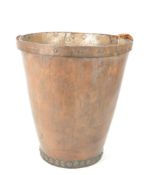VICTORIAN 19TH CENTURY LEATHER STUDDED FIRE BUCKET