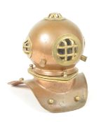 VINTAGE 20TH CENTURY BRASS & COPPER DIVER'S HELMET