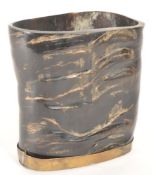 20TH CENTURY VINTAGE BRASS BOUND HORN POT