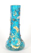 MOSER 19TH CENTURY HAND PAINTED BLUE BUD VASE