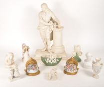 COLLECTION OF 20TH CENTURY PARIAN WARE AND BISQUE PORCELAIN FIGURES