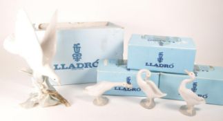 LLADRO - COLLECTION OF LATE 20TH CENTURY PORCELAIN BIRD FIGURES