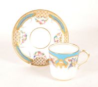 ENGLISH LATE 19TH CENTURY CHINA CUP AND SAUCER