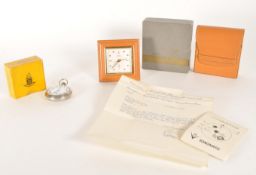 MID CENTURY CYMA ALARM CLOCK & HAMILTON POCKET WATCH