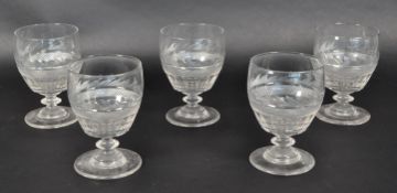 FIVE 19TH CENTURY GEORGE IV RUMMER GLASSES