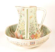 19TH CENTURY VICTORIAN IRONSTONE WASH SET JUG AND BOWL