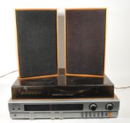 VINTAGE SANYO STEREO MUSIC SYSTEM MODEL GXT 4444 WITH TWO SPEAKERS