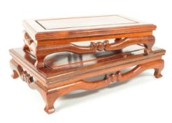 TWO 20TH CENTURY CHINESE STYLE WOODEN STANDS