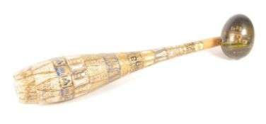 20TH CENTURY SERBIAN GILT BATON AND RUSSIAN LACQUERED EGG
