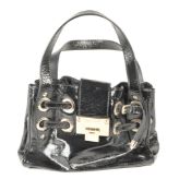 JIMMY CHOO - VINTAGE DESIGNER BLACK LEATHER HAND BAG