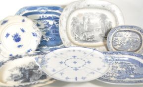 COLLECTION OF 19TH / 20TH CENTURY CHINA AND IRONSTONE SERVING PLATTERS