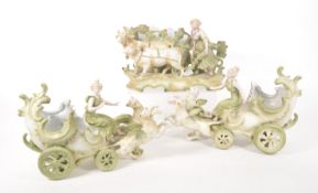 THREE CONTINENTAL 20TH CENTURY BISQUE PORCELAIN PLANTERS