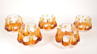 OBERGLAS - FIVE 1970S AUSTRIAN GLASS LIGHT SHADES
