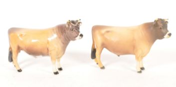 BESWICK - TWO VINTAGE 20TH CENTURY COW FIGURES
